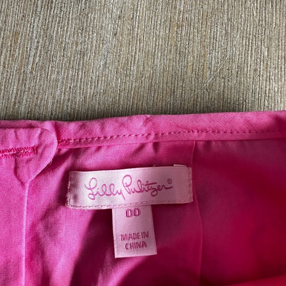 Lilly Pulitzer Tate Fiesta Pink Daisy lane lace A-Line Skirt 00 - Picture 3 of 6